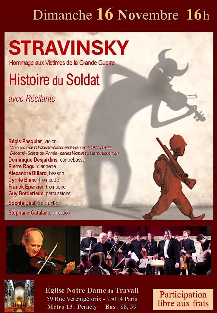 STRAVINSKY \u00ab Histoire du Soldat \u00bb 14-18 avec R\u00e9citant
