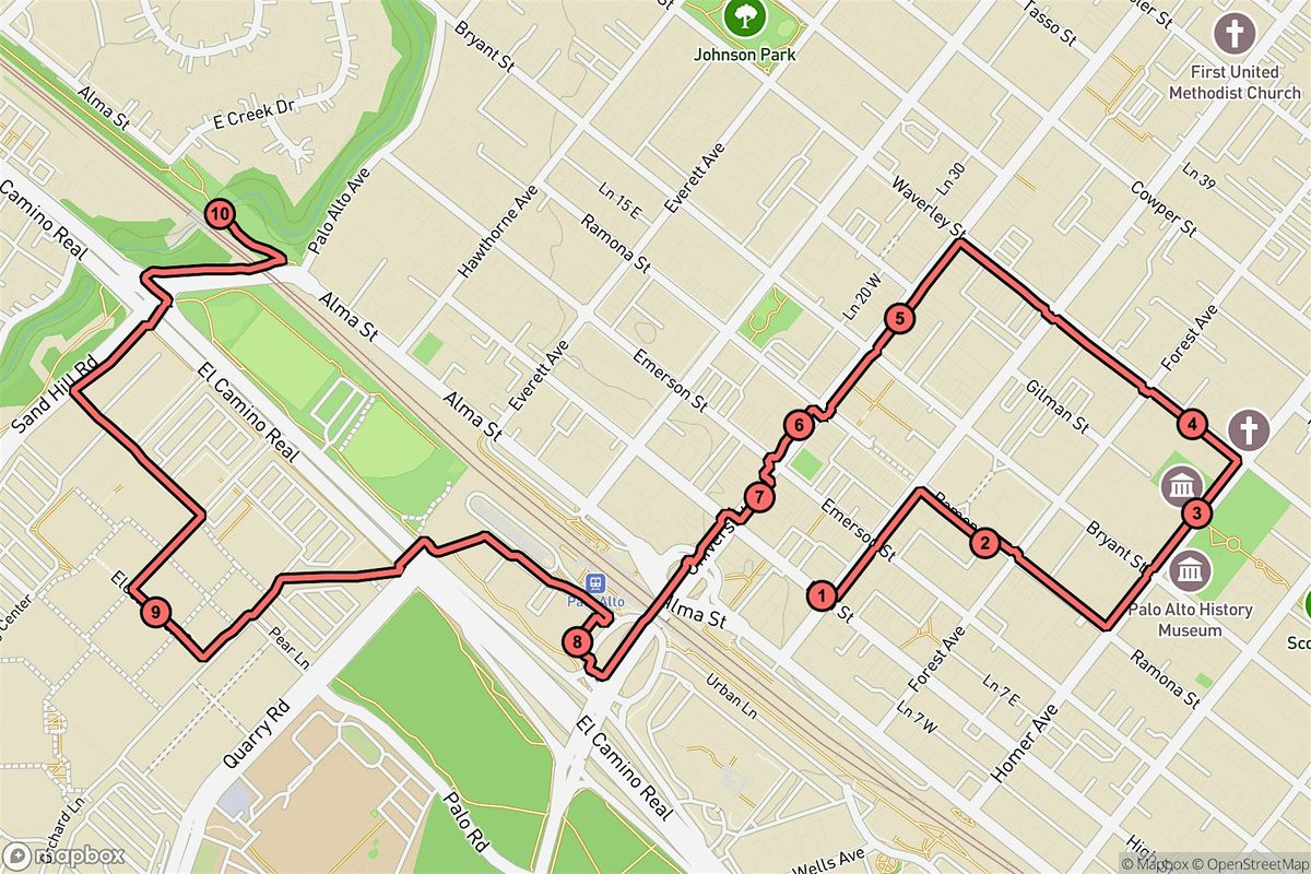 Palo Alto Audio Tour: Cultural Gems and Legends of University South