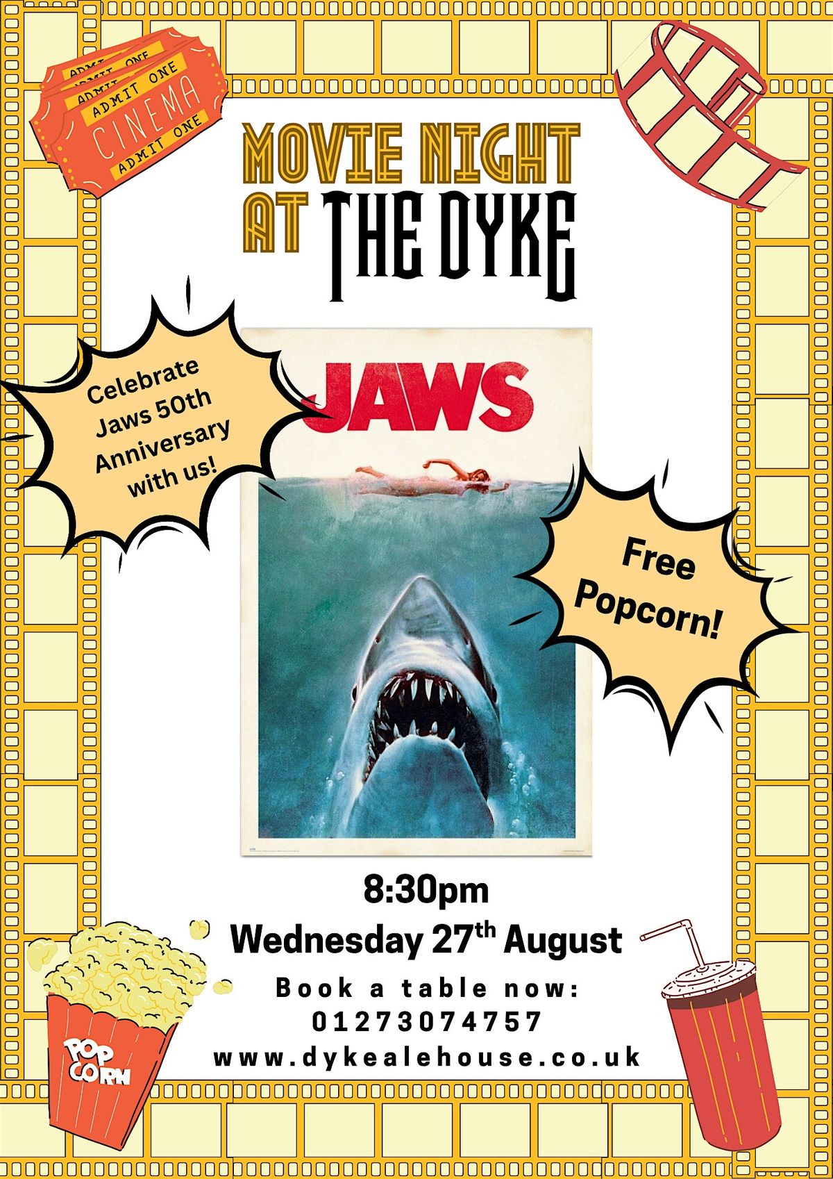 Cinema Night at the Dyke: JAWS 50th Anniversary Screening!