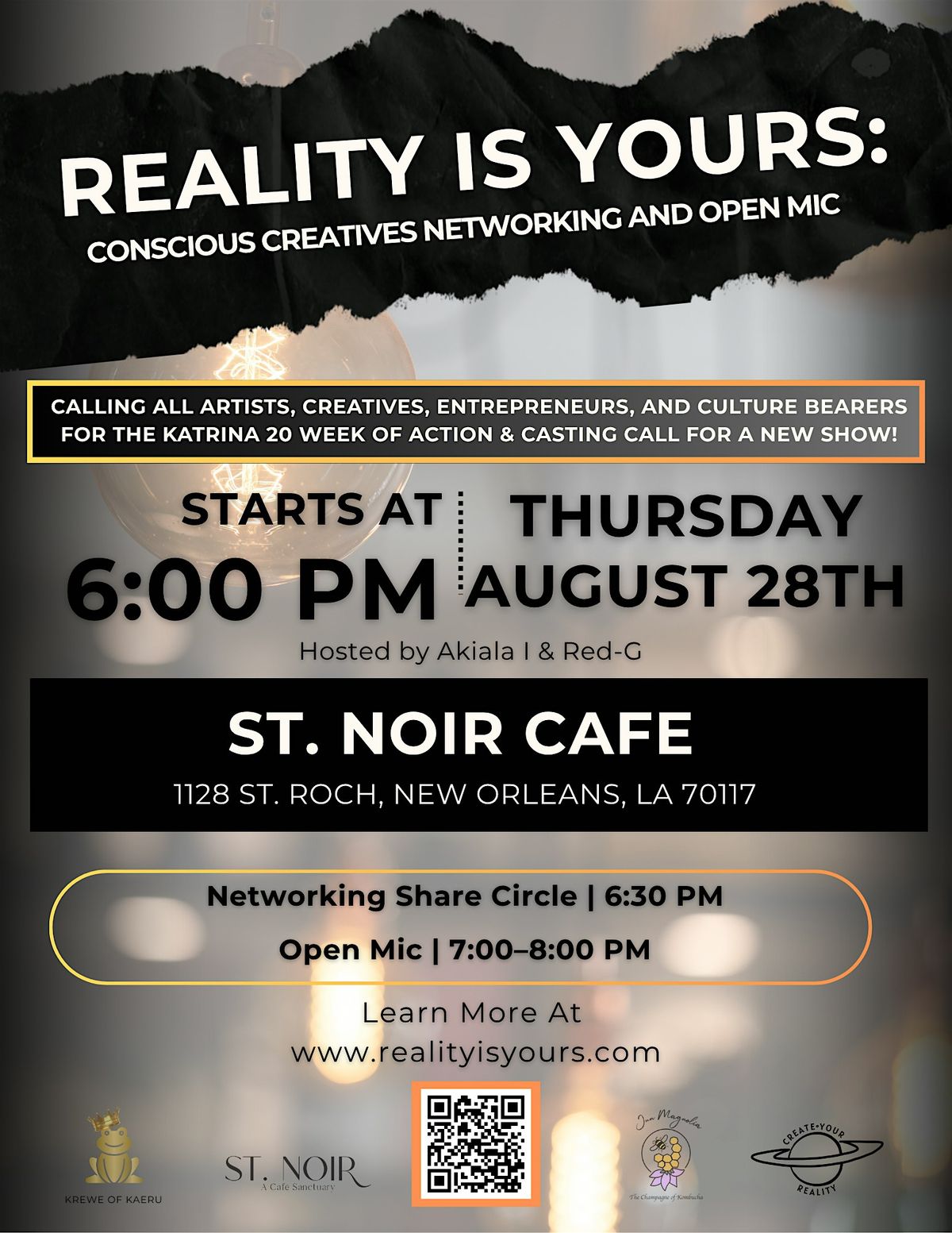 Reality Is Yours: Conscious Creatives Networking & Open Mic