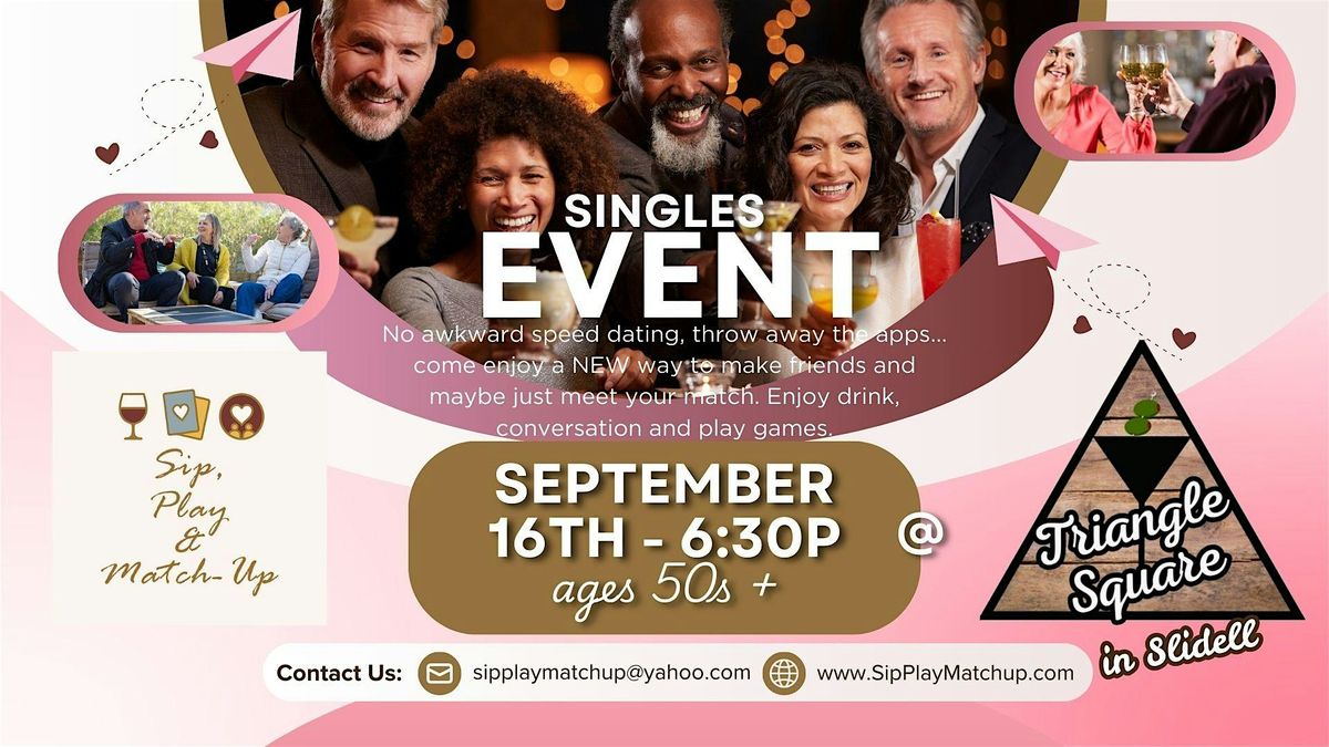 Sip, Play & Match-Up for 50s + singles at Triangle Square - Singles Event