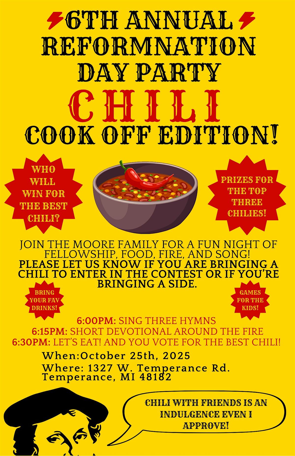 6th Annual Reformation Day Party