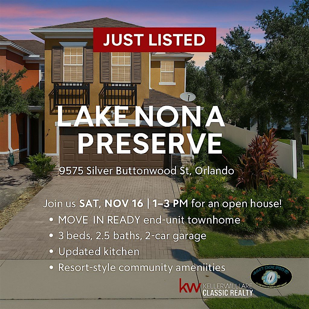 Open House 11\/16 Just listed in Lake Nona Preserve! 9575 Silver Buttonwood
