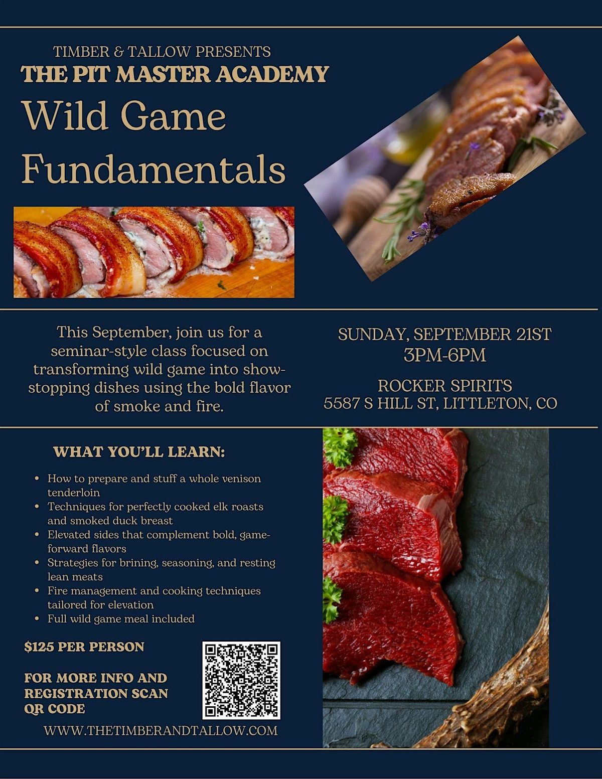 Timber & Tallow Presents The Pit Master Academy: Wild Game Fundamentals