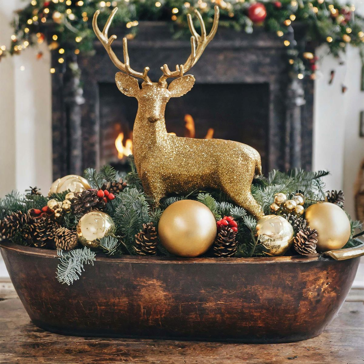 Christmas Table Footed Bowl