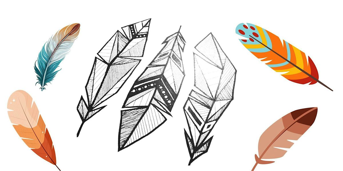 Drawing Feathers using Geometric Shapes, Art Class for kids of age 5-13