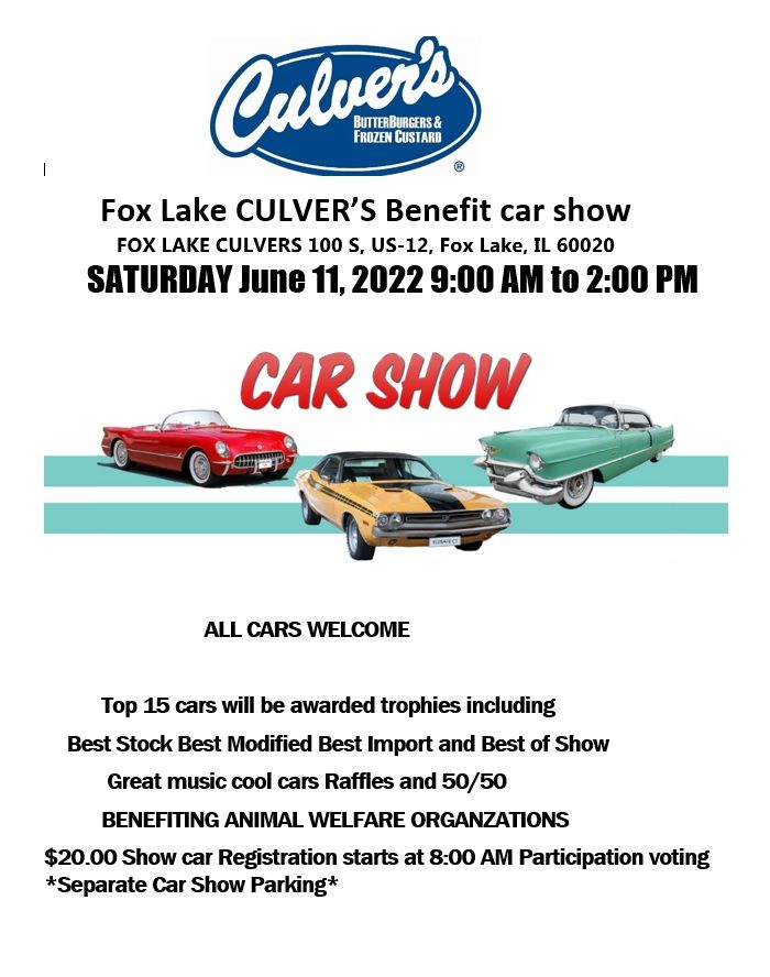 Fox Lake Culvers car show Culver's (Fox Lake, Illinois) June 11, 2022