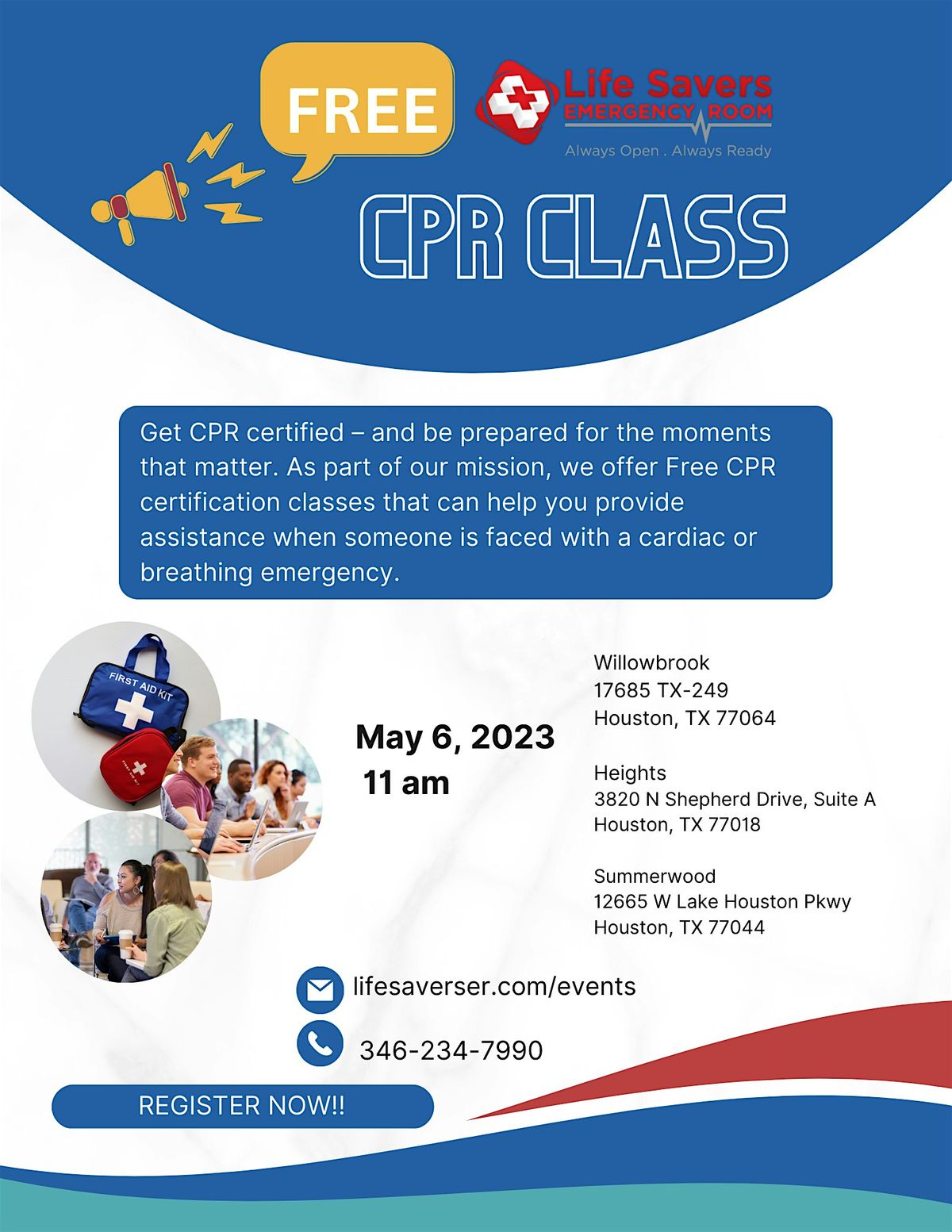 Free CPR Class - Heights - September