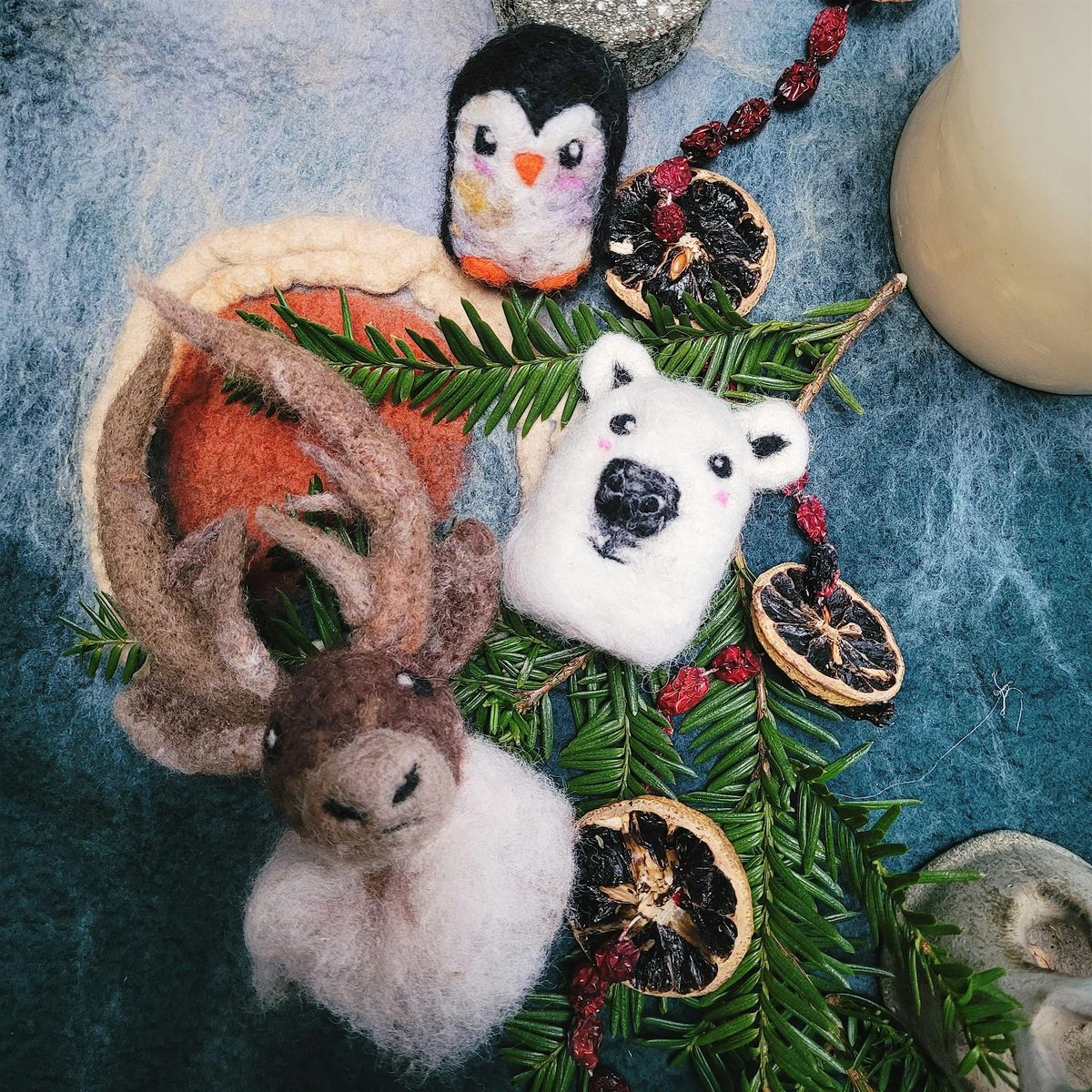 Stab & Sip: Needle Felted Animals