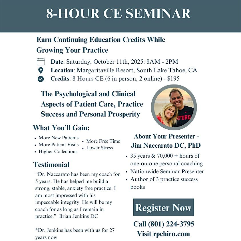 South Lake Tahoe CE Seminar
