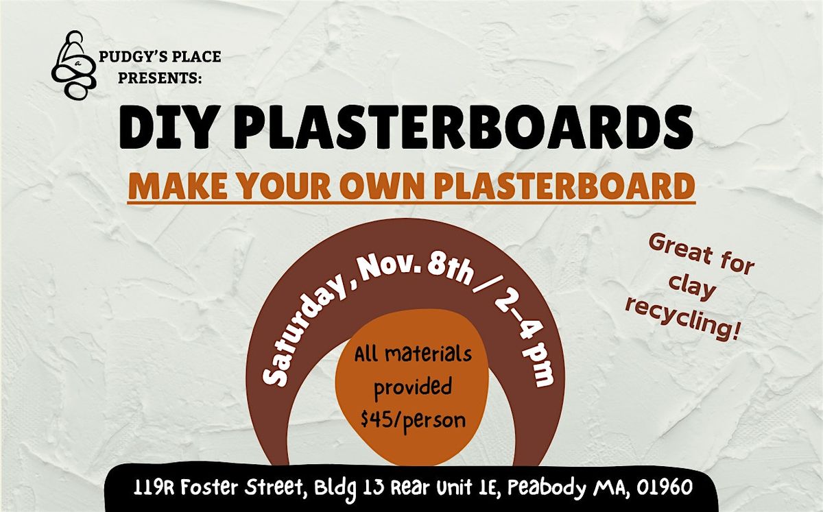 DIY Plasterboards; clay recycling and wedging boards! 11\/8 from 2-4pm