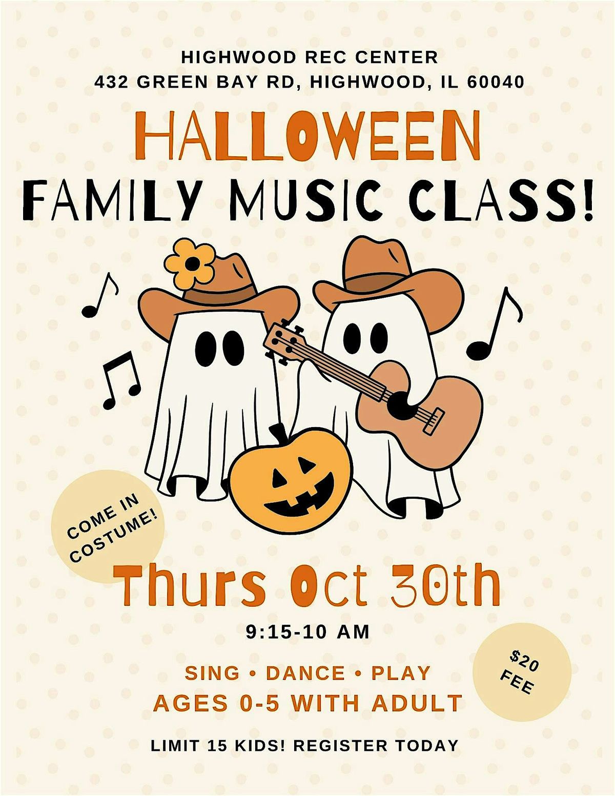 Halloween Family Music Class @ Highwood Rec Center