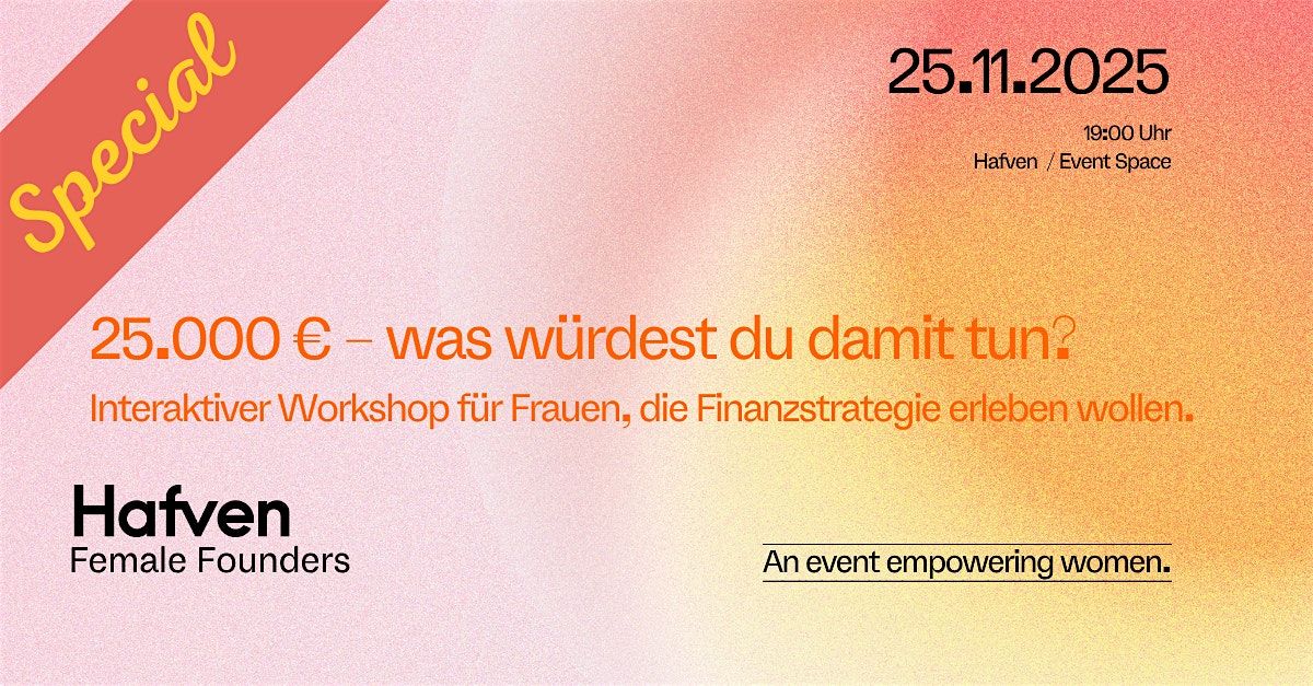 HFF Hafven Female Founders Special Finanzworkshop