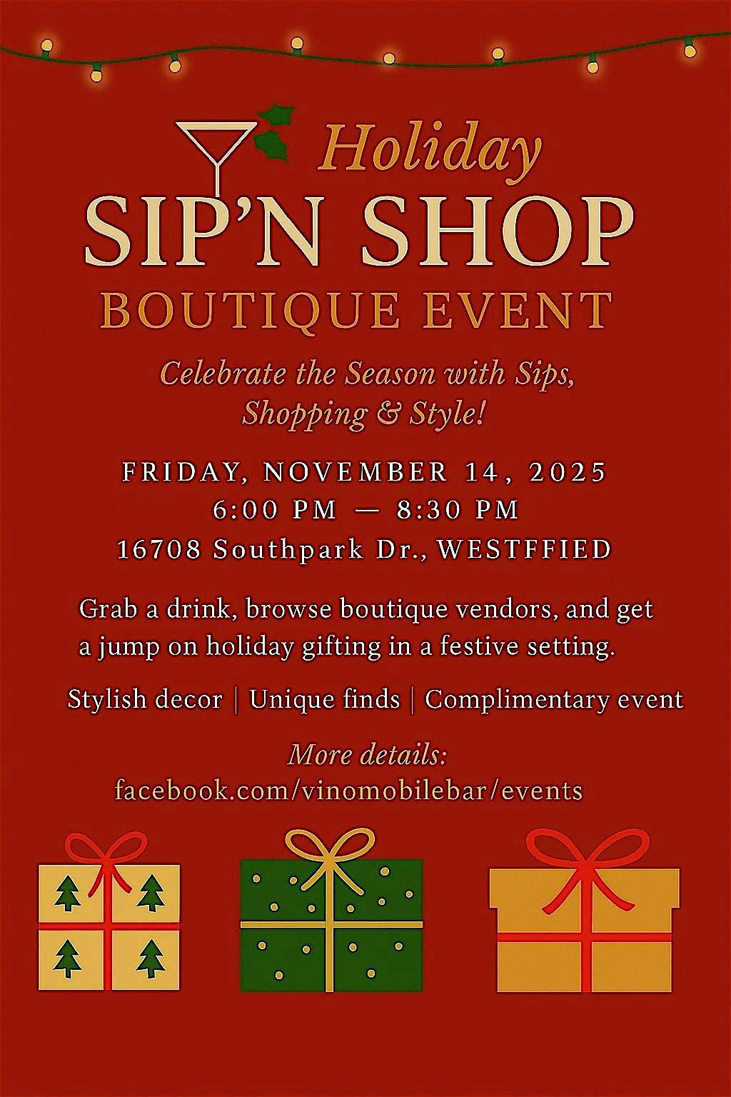 Holiday Sip n' Shop