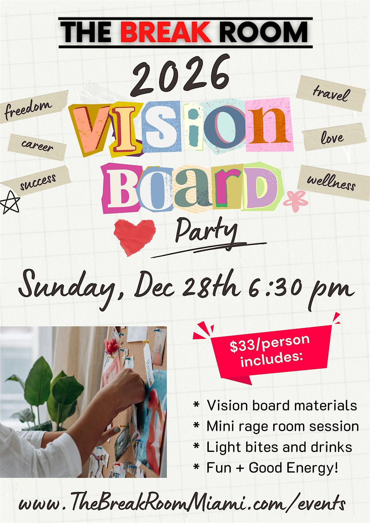 Vision Break 2026 Vision Board Party at The Break Room Miami on 28th December, 2025