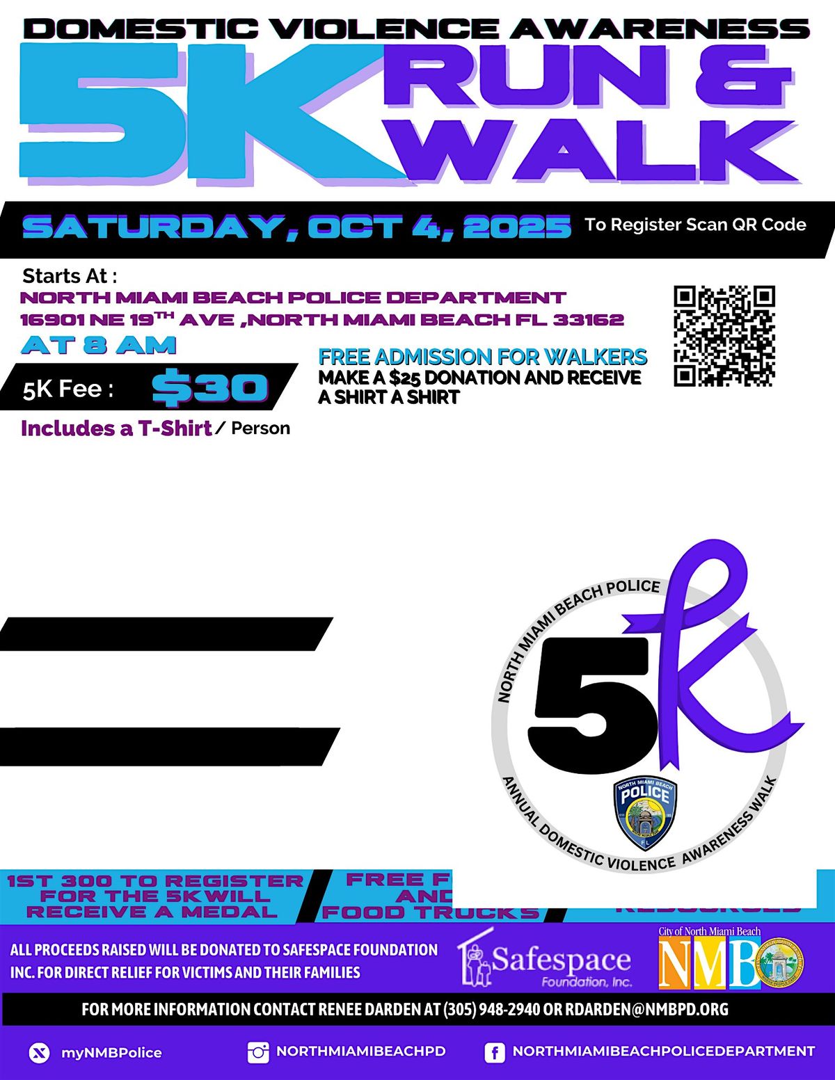 North Miami Beach Police Department Domestic Violence Awareness 5K RUN\/WALK