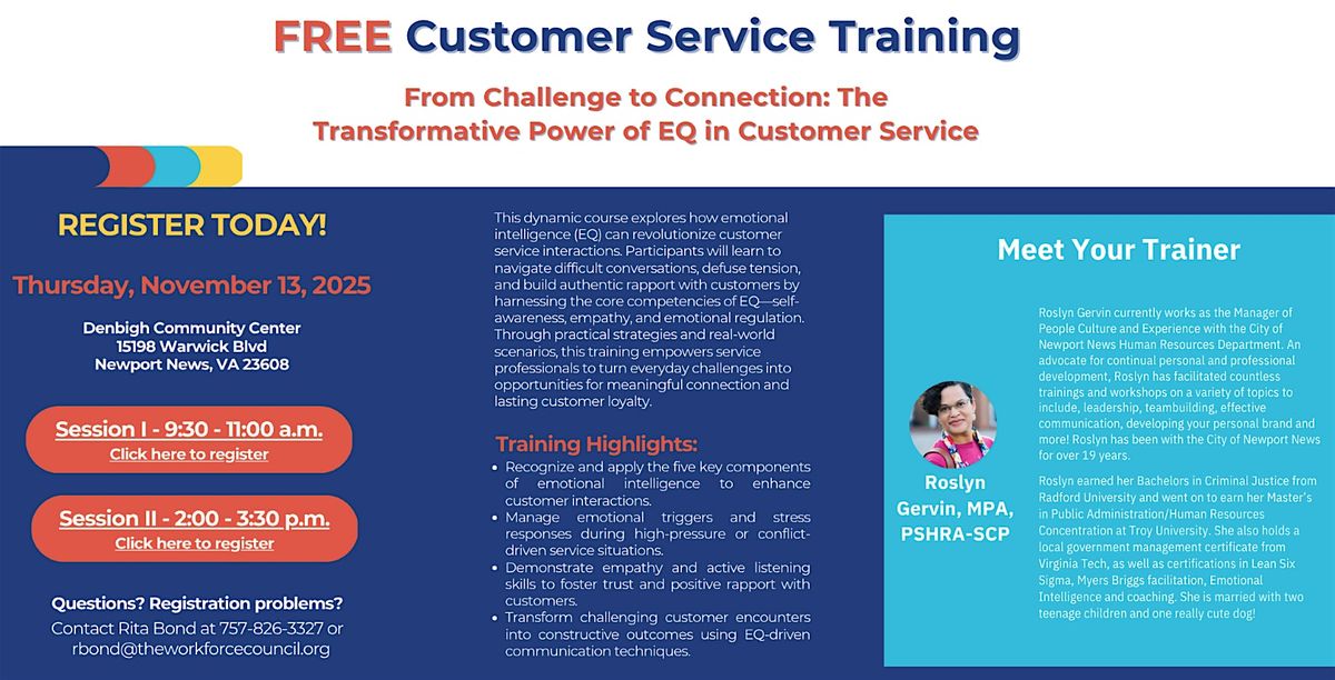 FREE CUSTOMER SERVICE TRAINING - FROM CHALLENGE TO CONNECTION - SESSION I