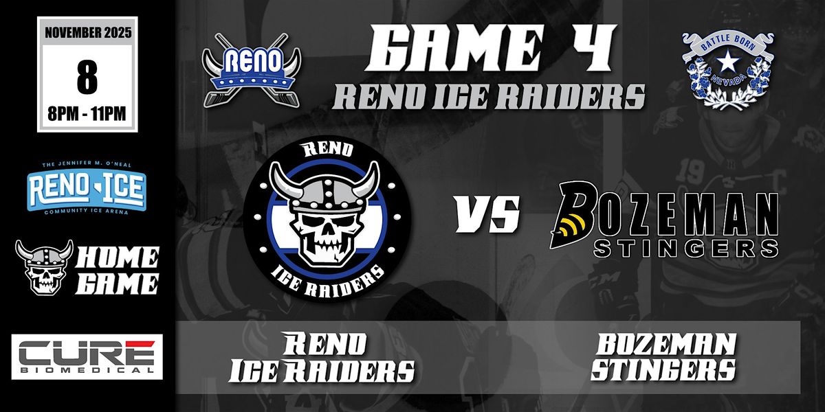 Cure Biomedical Presents Reno Ice Raiders VS Bozeman Stingers