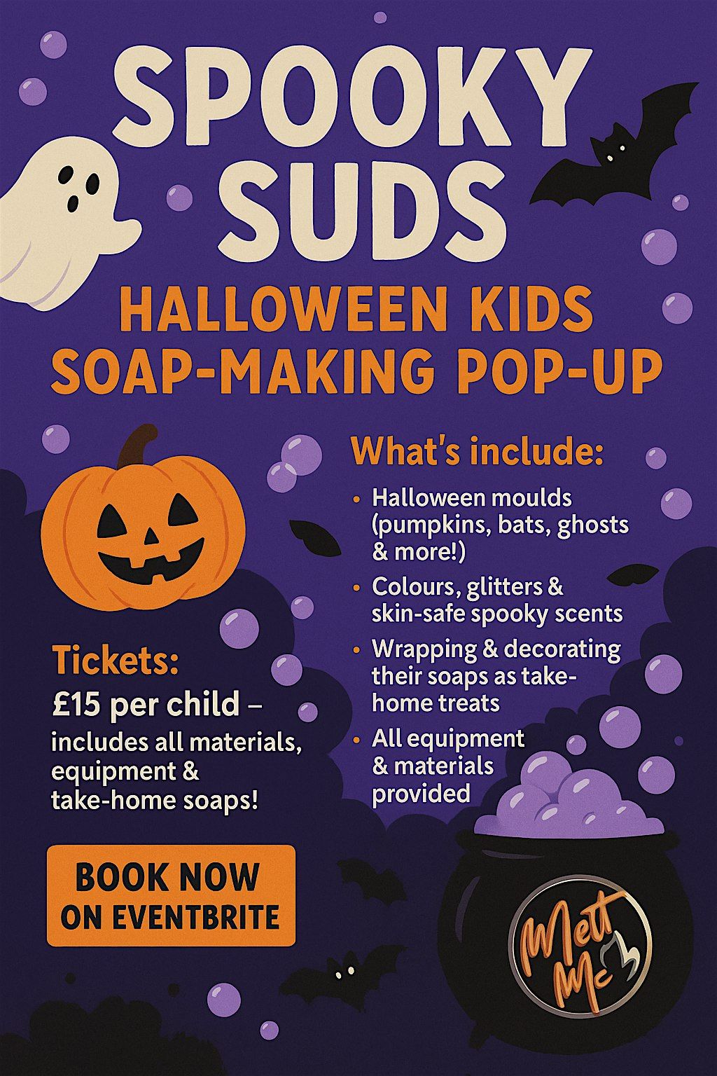 Halloween Wick n Create - Kids Soap Dough Making Pop Up Event - Half Term