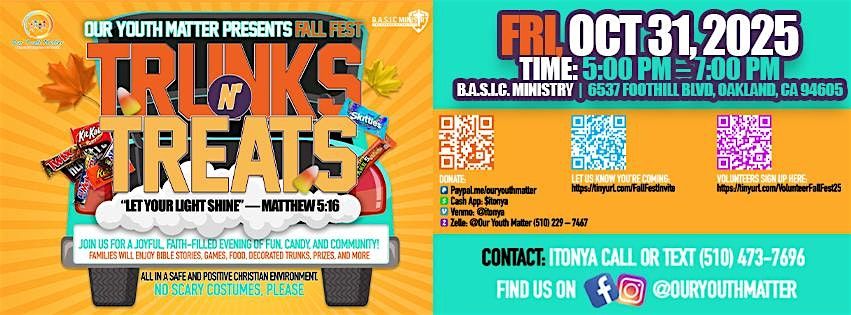Our Youth Matter Presents: Fall Fest Trunks n\u2019 Treats!