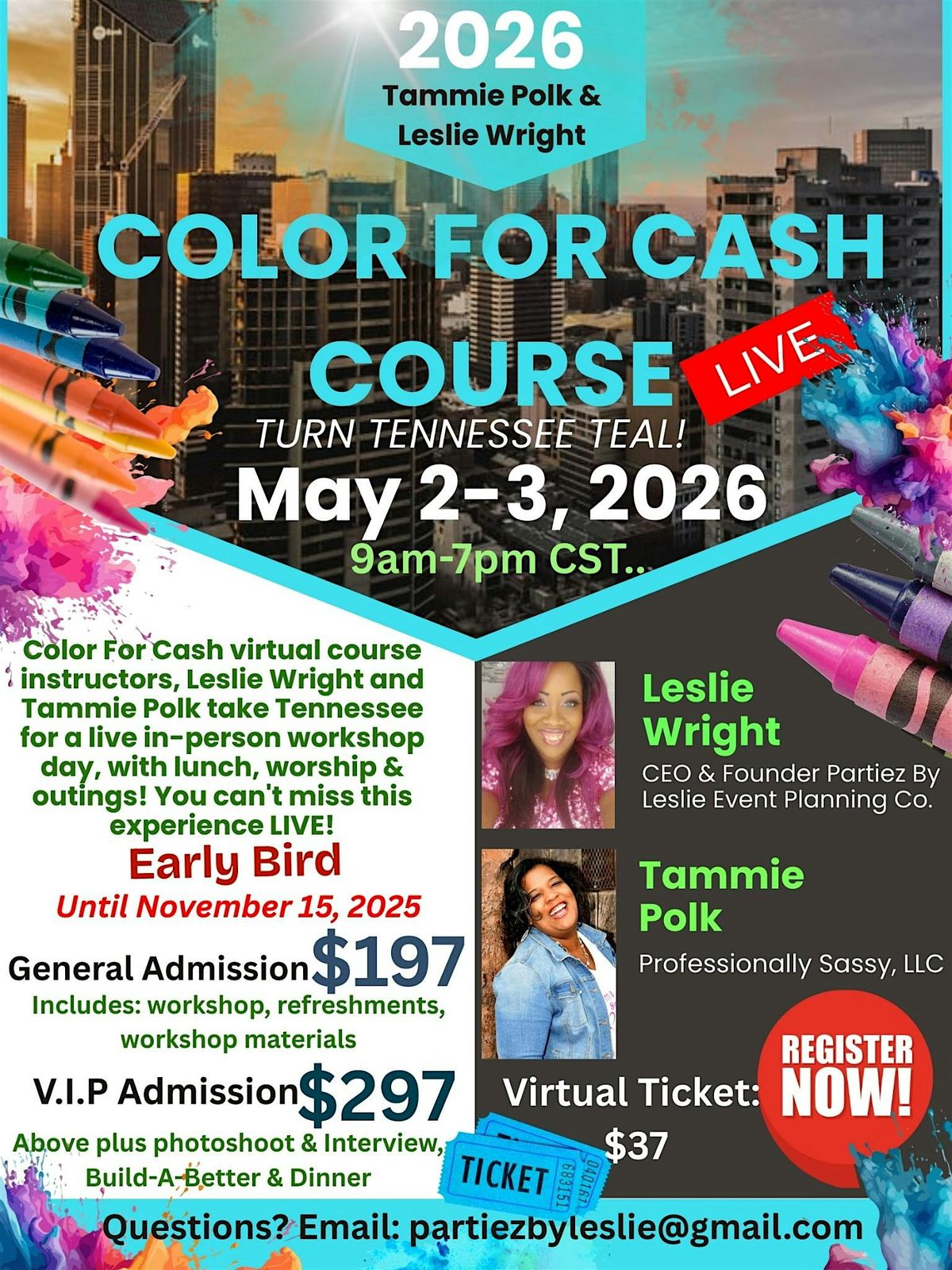 Color for Cash Course: Turn Tennessee Teal