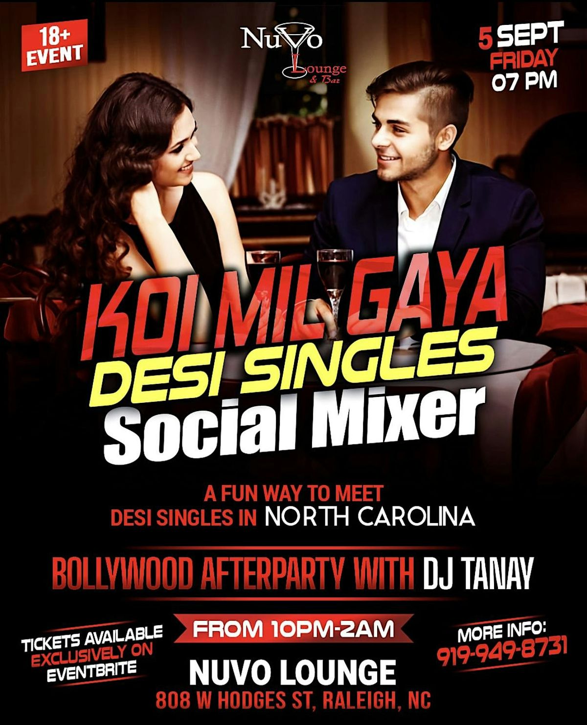 Koi Mil Gaya: NC Desi Singles Social Mixer & Bollywood Afterparty