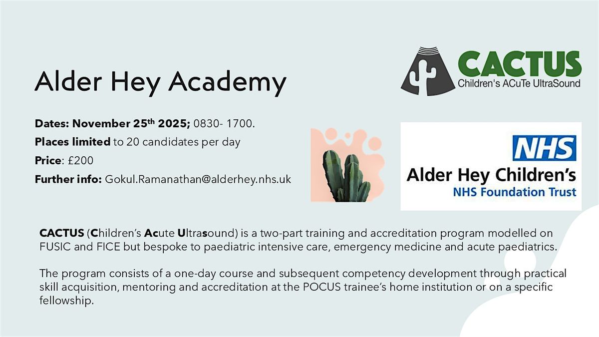 Alder Hey CACTUS Course