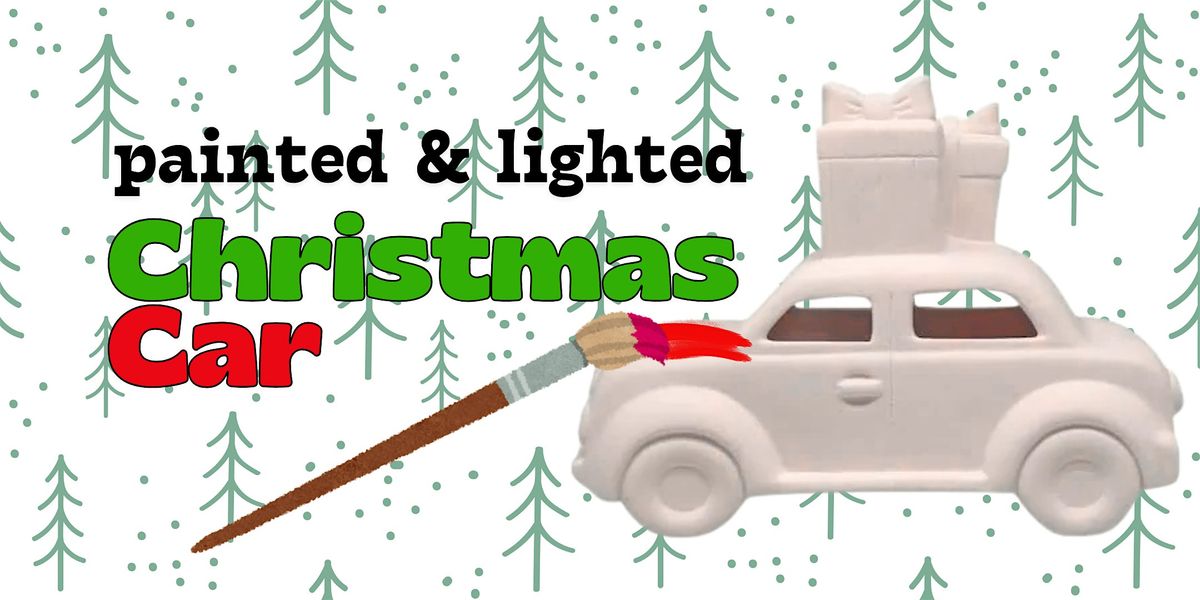 Painted & Lighted Ceramic Christmas Car Class