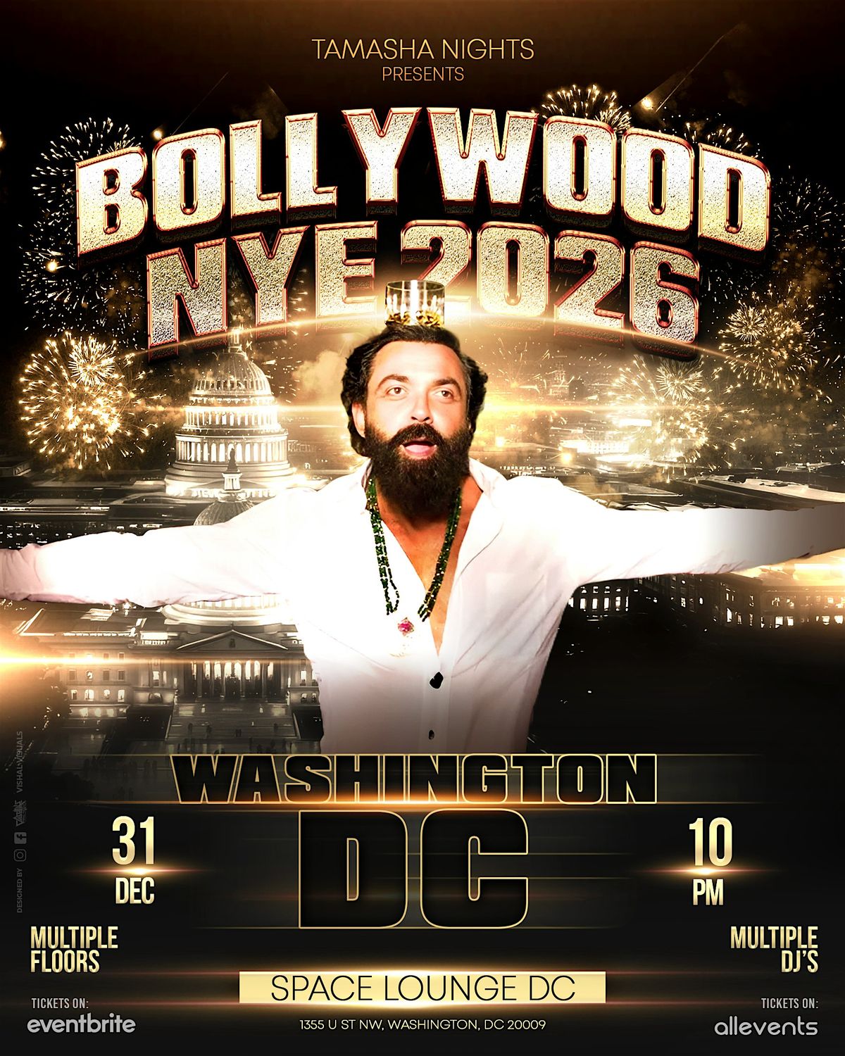 D.C. BOLLYWOOD NYE 2026 @SPACE LOUNGE (3 FLOORS)