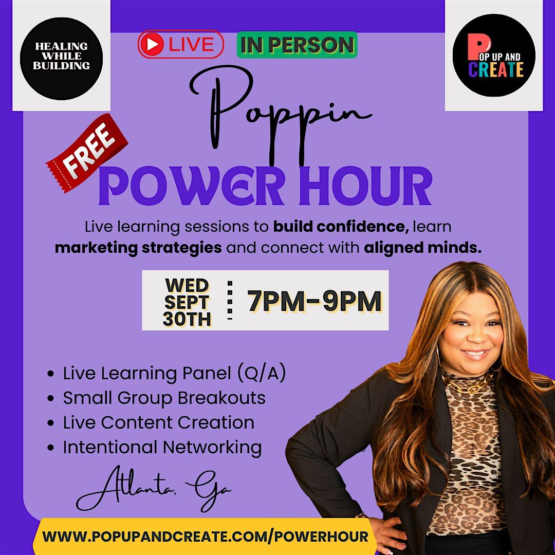 Free Poppin Power Hour: Live business learning sessions for business owners