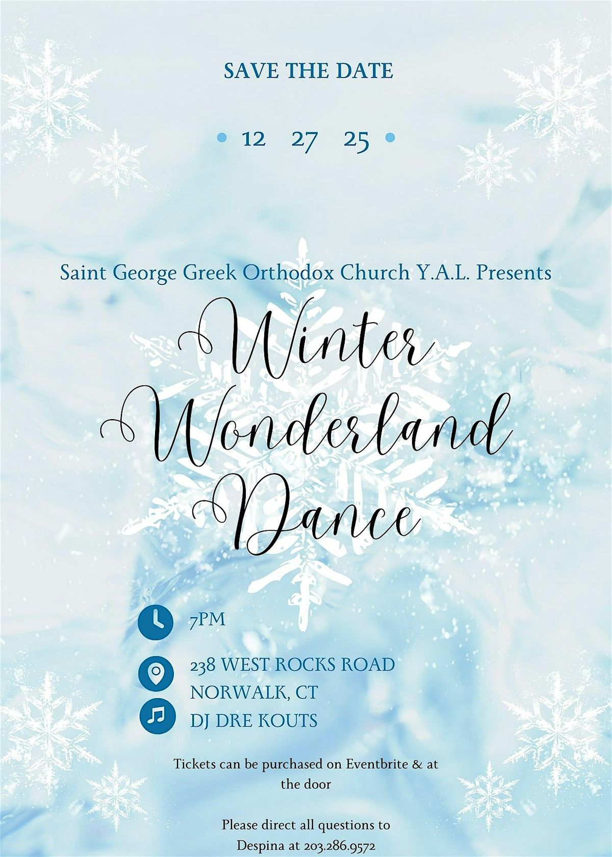 St. George Greek Orthodox Church Y.A.L. Winter Wonderland Dance
