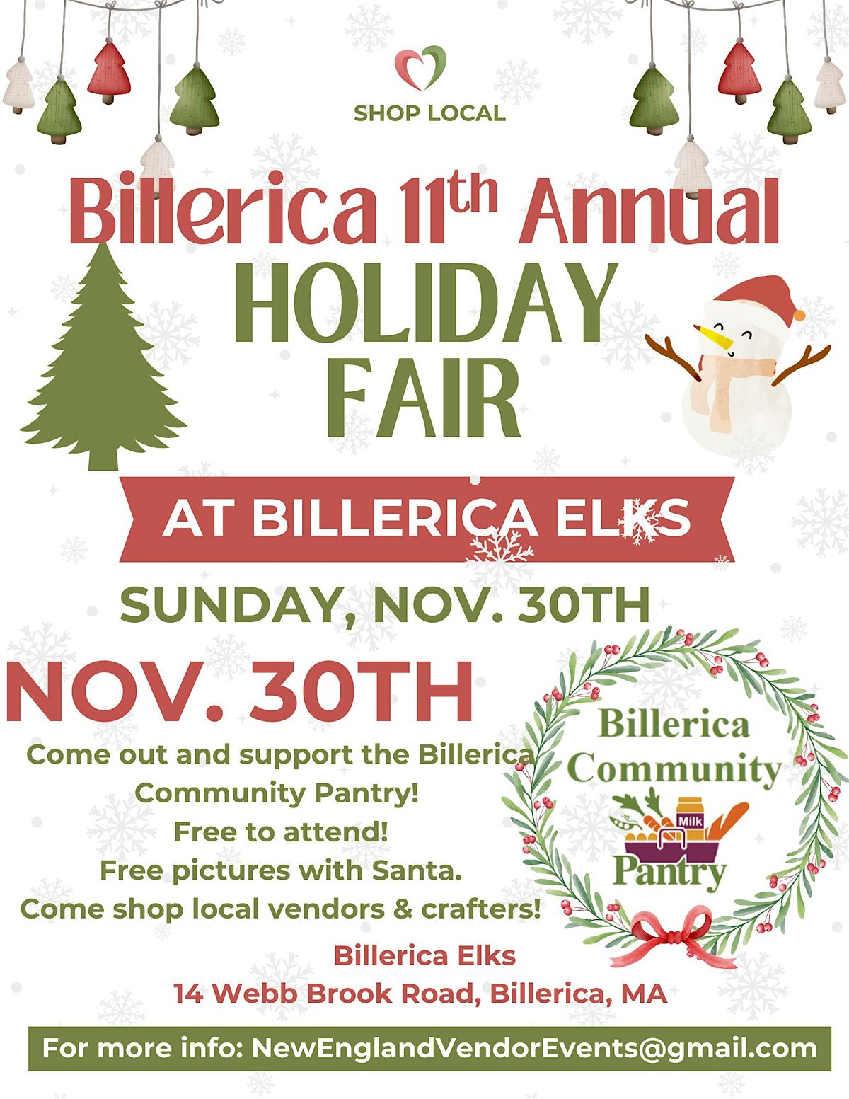 Billerica 11th Annual Holiday Fair