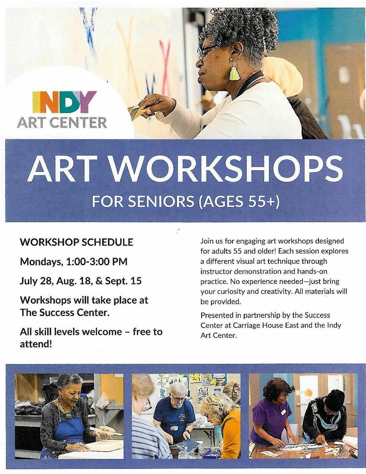 Indy Art Workshops Seniors Ages 55+