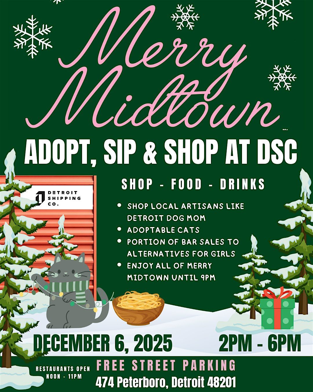 Merry Midtown: Adopt, Sip & Shop at Detroit Shipping Co