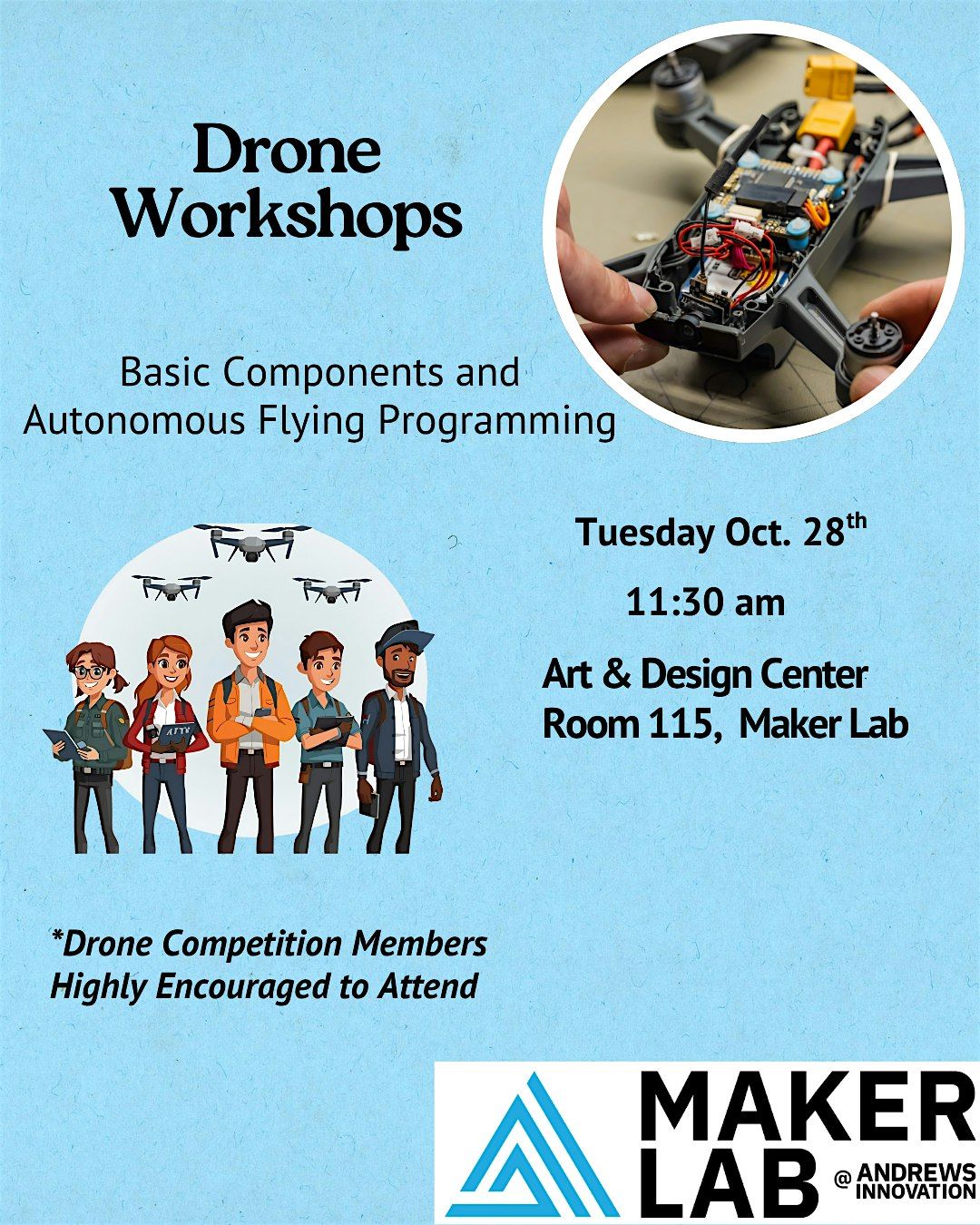 Drone Workshops - Basic Components and Autonomous Flying Programming at ...
