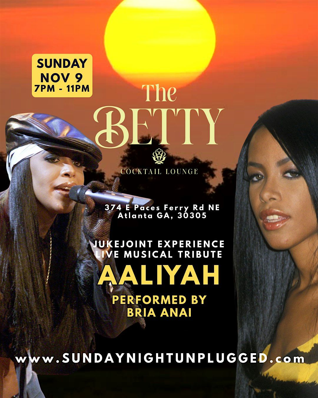 AALIYAH LIVE MUSICAL TRIBUTE AT THE BETTY IN BUCKHEAD ATLANTA SUN NOV 9TH