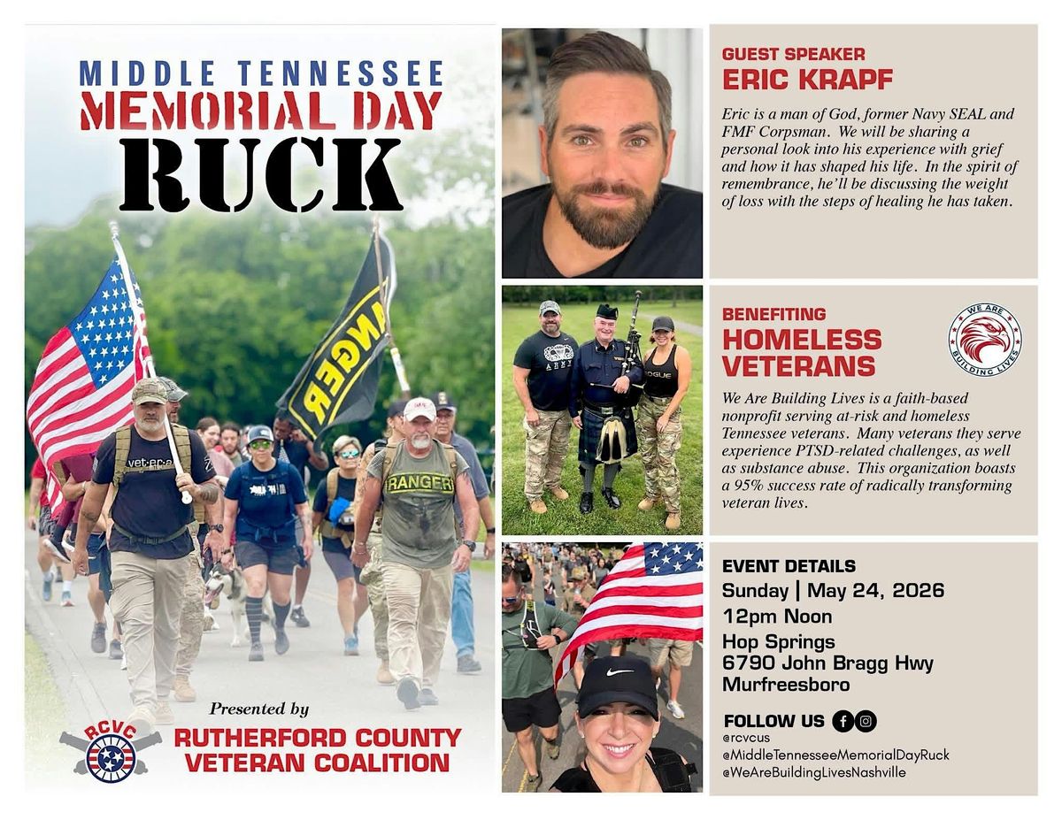 7 Day Ruck Middle Tennessee Memorial Day Ruck at Hop Springs, Murfreesboro on 24th ...