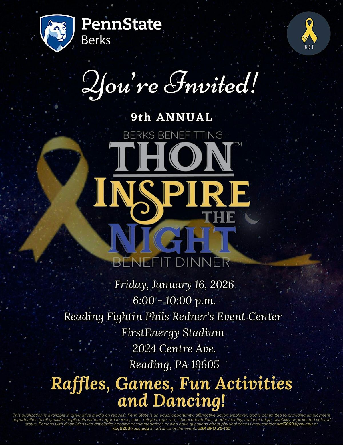 9th Annual Berks Benefitting THON Inspire the Night Benefit Dinner