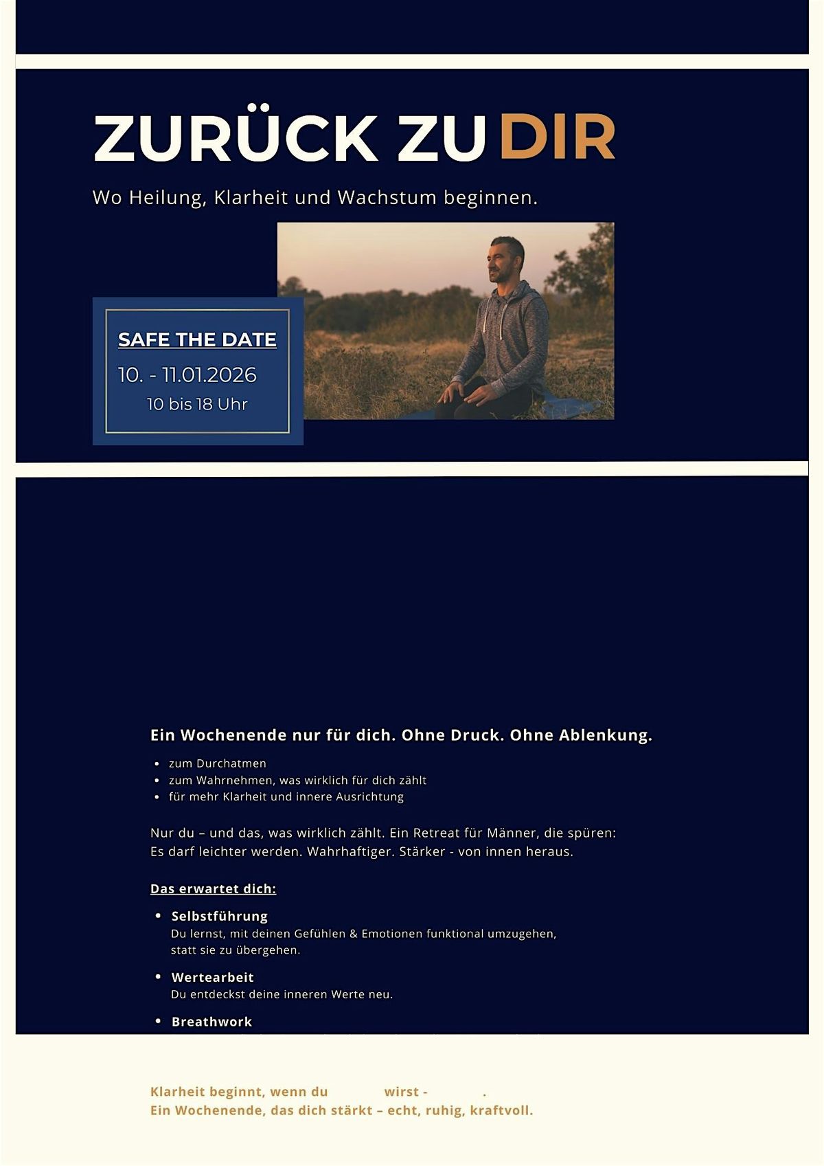 Exklusives WOCHENEND-RETREAT f\u00fcr M\u00c4NNER only !