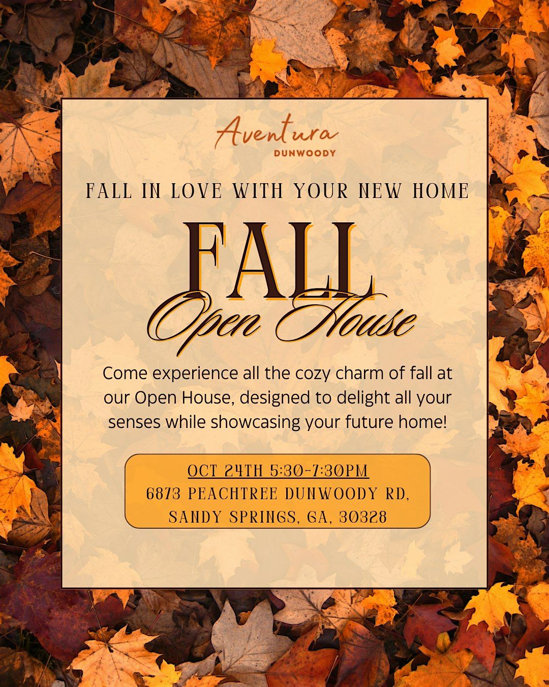 Fall Open House at Aventura Dunwoody, Sandy Springs on 24th October, 2025