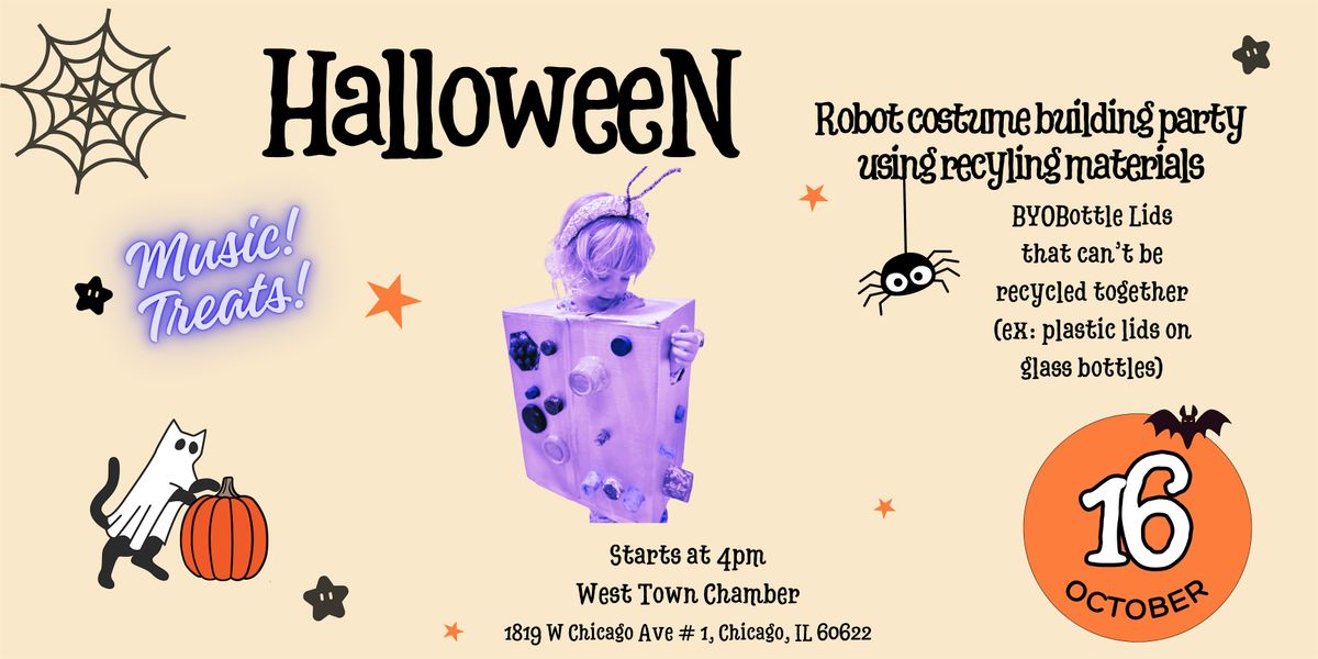 Halloween Robot Costume Building Party with Garbage Gals