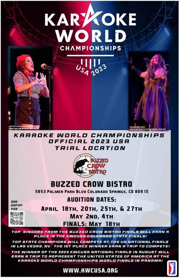 Karaoke World Championships at The Buzzed Crow Bistro Buzzed Crow