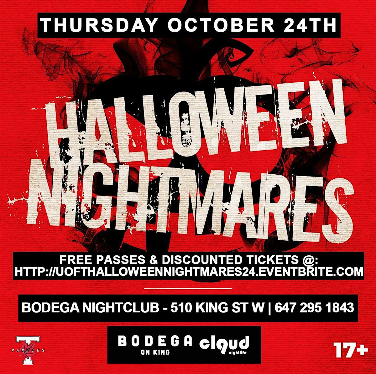 GUELPH HUMBER HALLOWEEN NIGHTMARES @ CASABLANCA | THURS OCT 30 | FREE & 17+