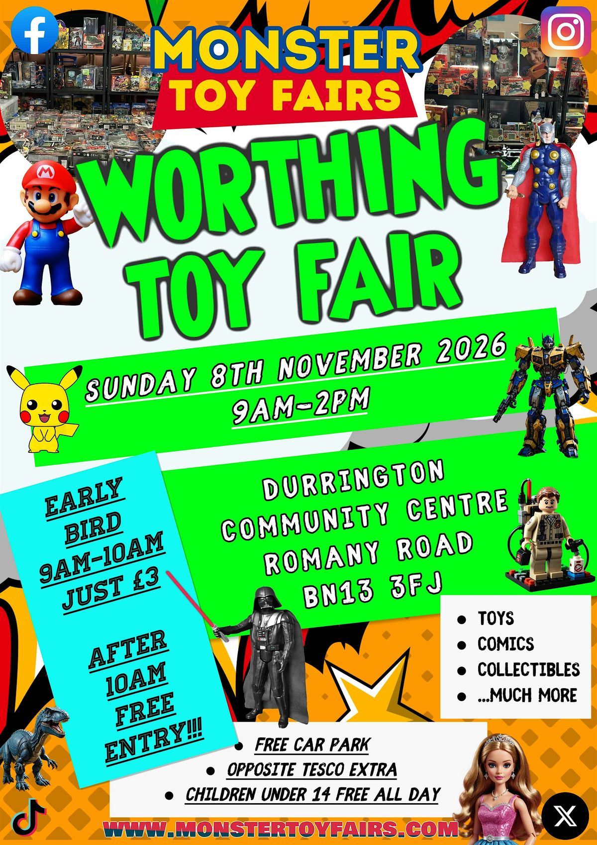 Worthing Toy and Comic Fair - Sunday 8th November 2026