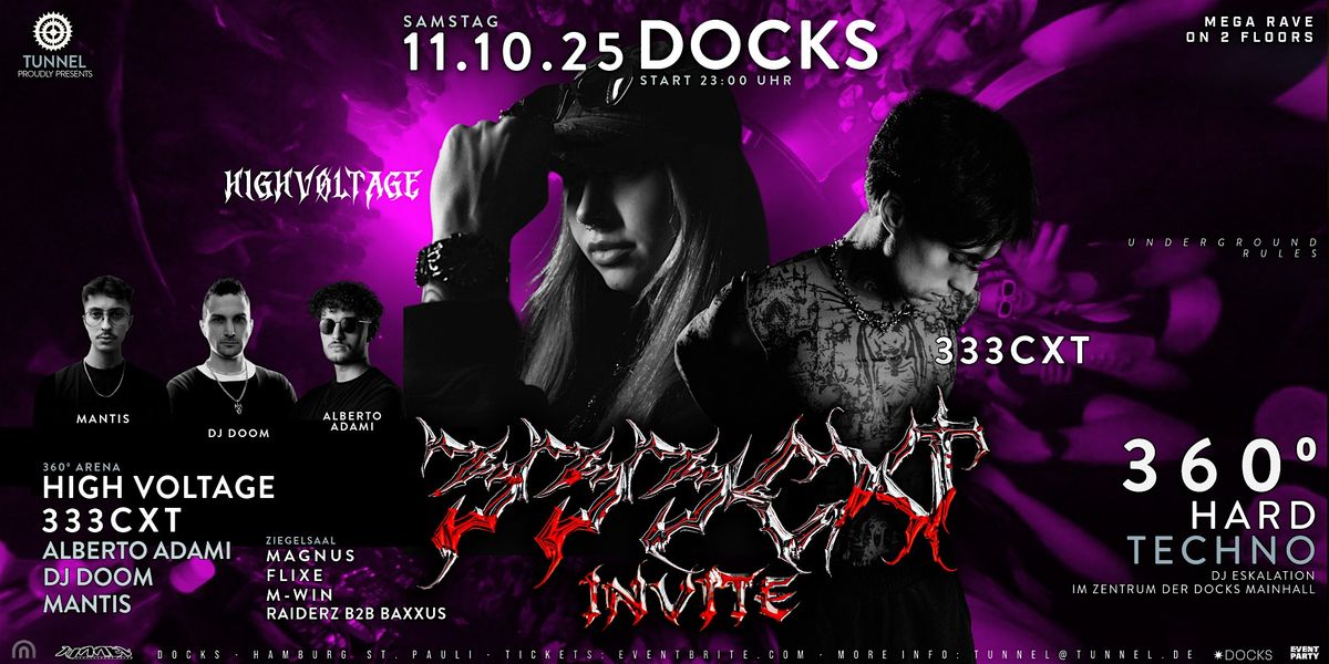 333CXT INVITE * * * * * HIGHV\u00d8LTAGE 360\u00ba HARD TECHNO