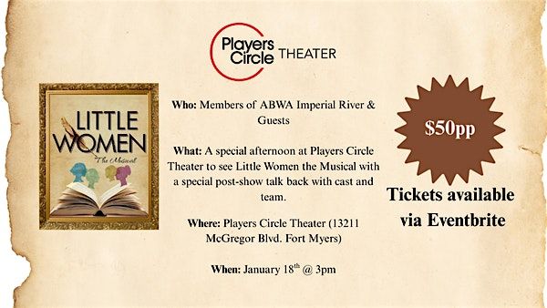 ABWA Imperial River at The Players Circle for "Little Women, The Musical"