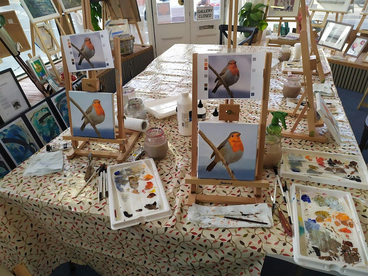 Acrylic painting workshop 'Robin' in Colchester