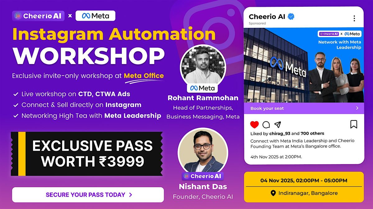 Instagram Automation Workshop || Cheerio AI x Meta