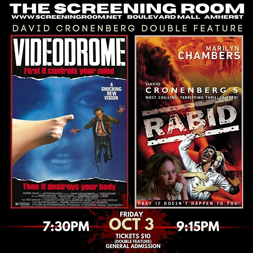 DAVID CRONENBERG DOUBLE FEATURE (Videodrome + Rabid) (Fri Oct 3)