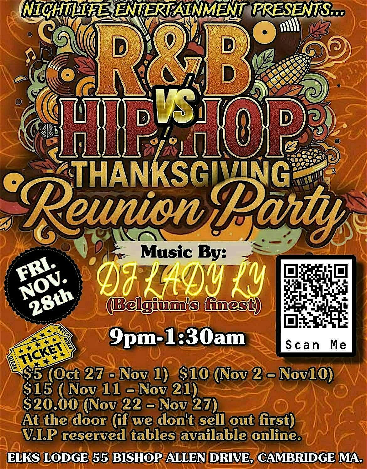 R&B vs Hip Hop Thanksgiving Weekend Reunion Party 90's vs 2000's